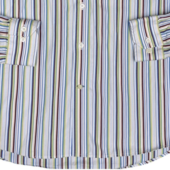 EXPRESS Men's "Premium Woven Cloth" Striped Dress Shirt | Size M - Picture 4 of 9